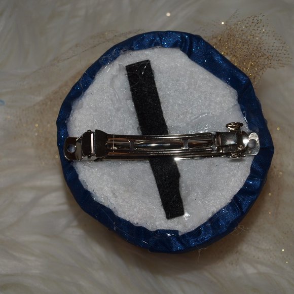 Grandma&Me Small White with Blue&Gold Hat HANDMADE - Picture 7 of 9